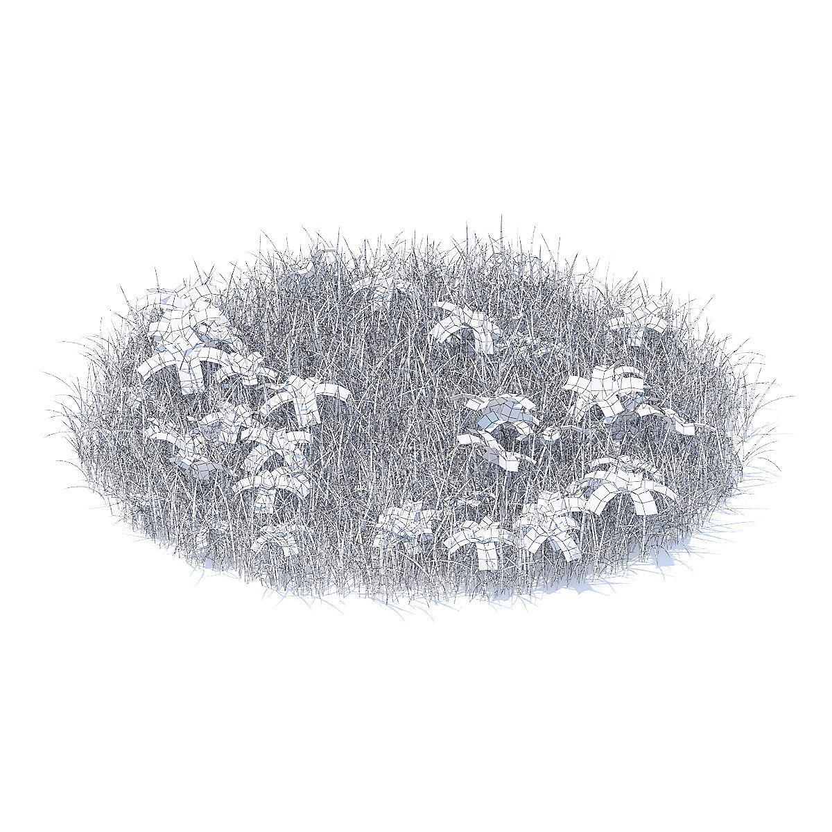 Grass with Plants 3D Model 3D model_3