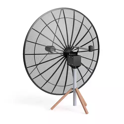 Black Satellite Dish 3D Model