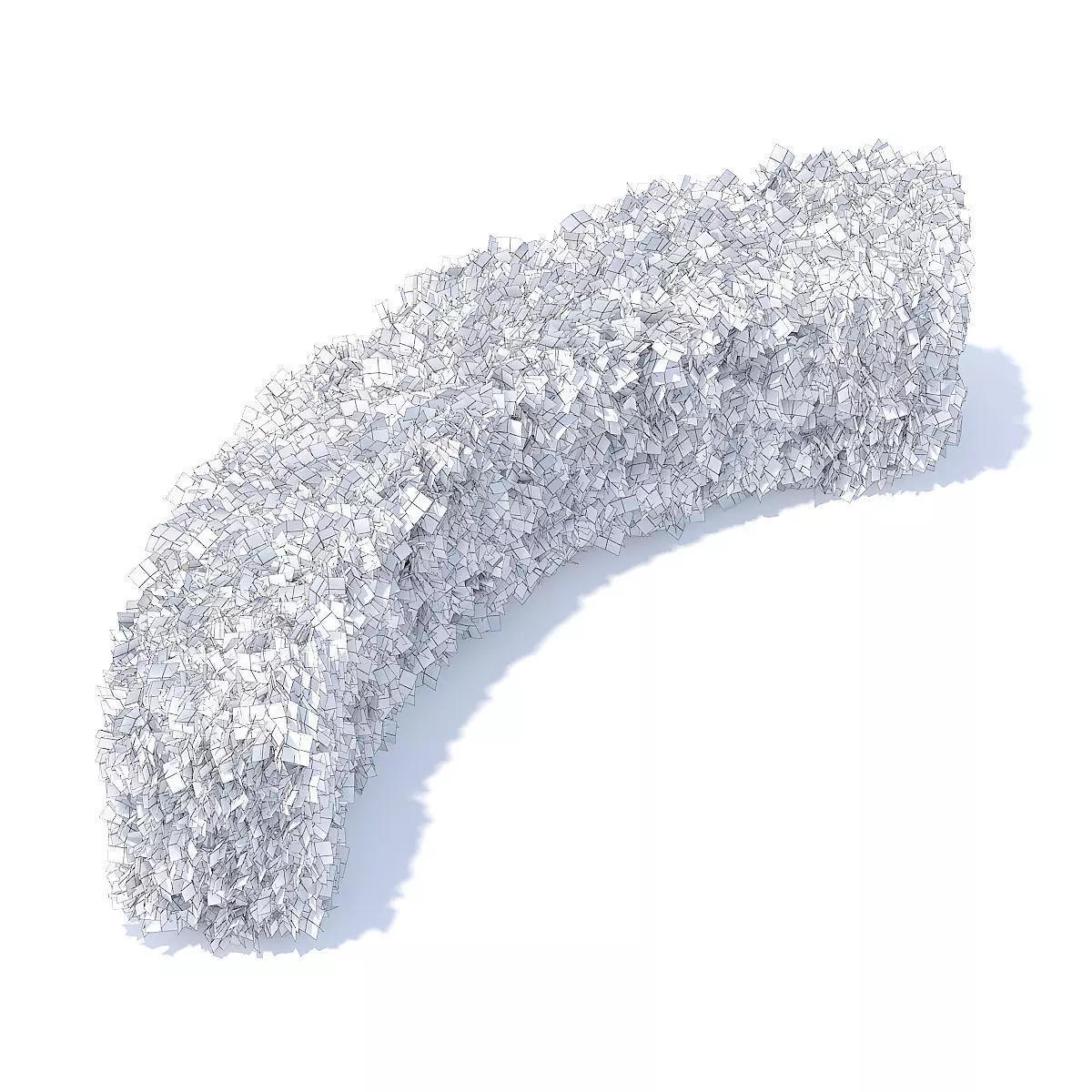 Curved Thuja Hedge 3D model_2