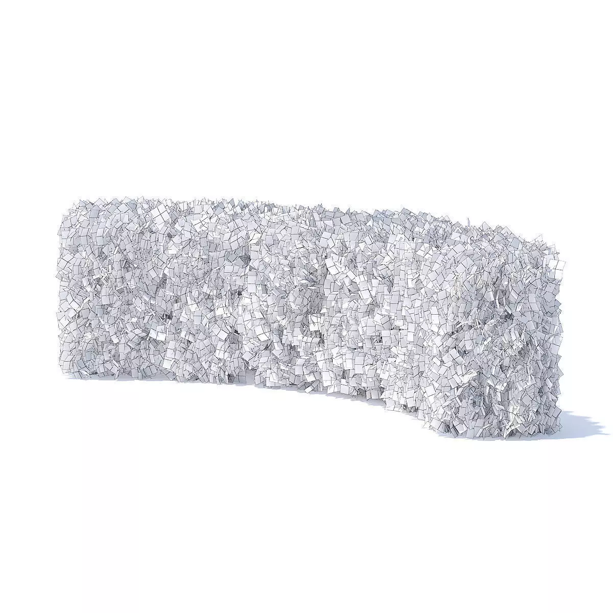 Curved Thuja Hedge 3D model_1