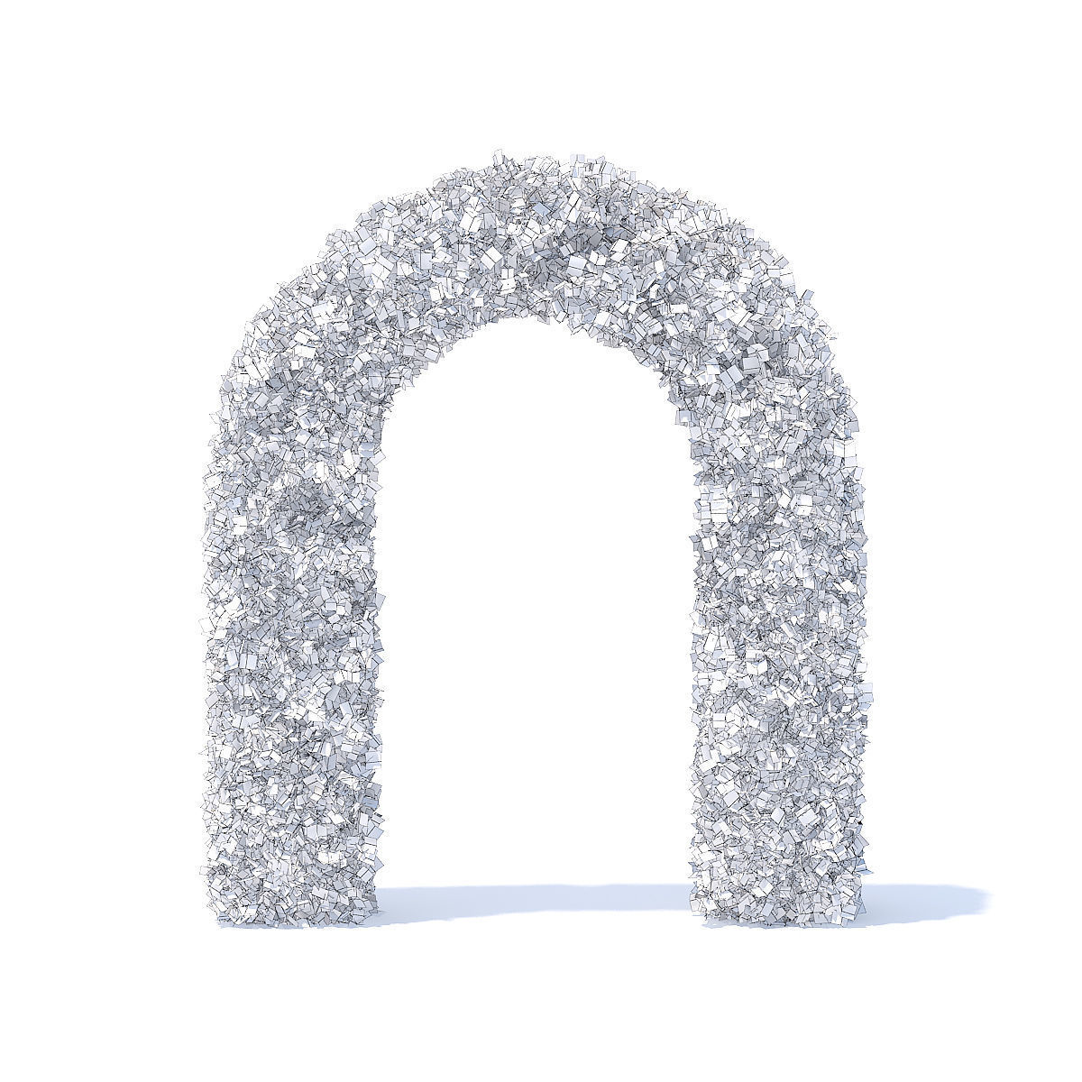 Arc Shaped Hedge 3D model_5