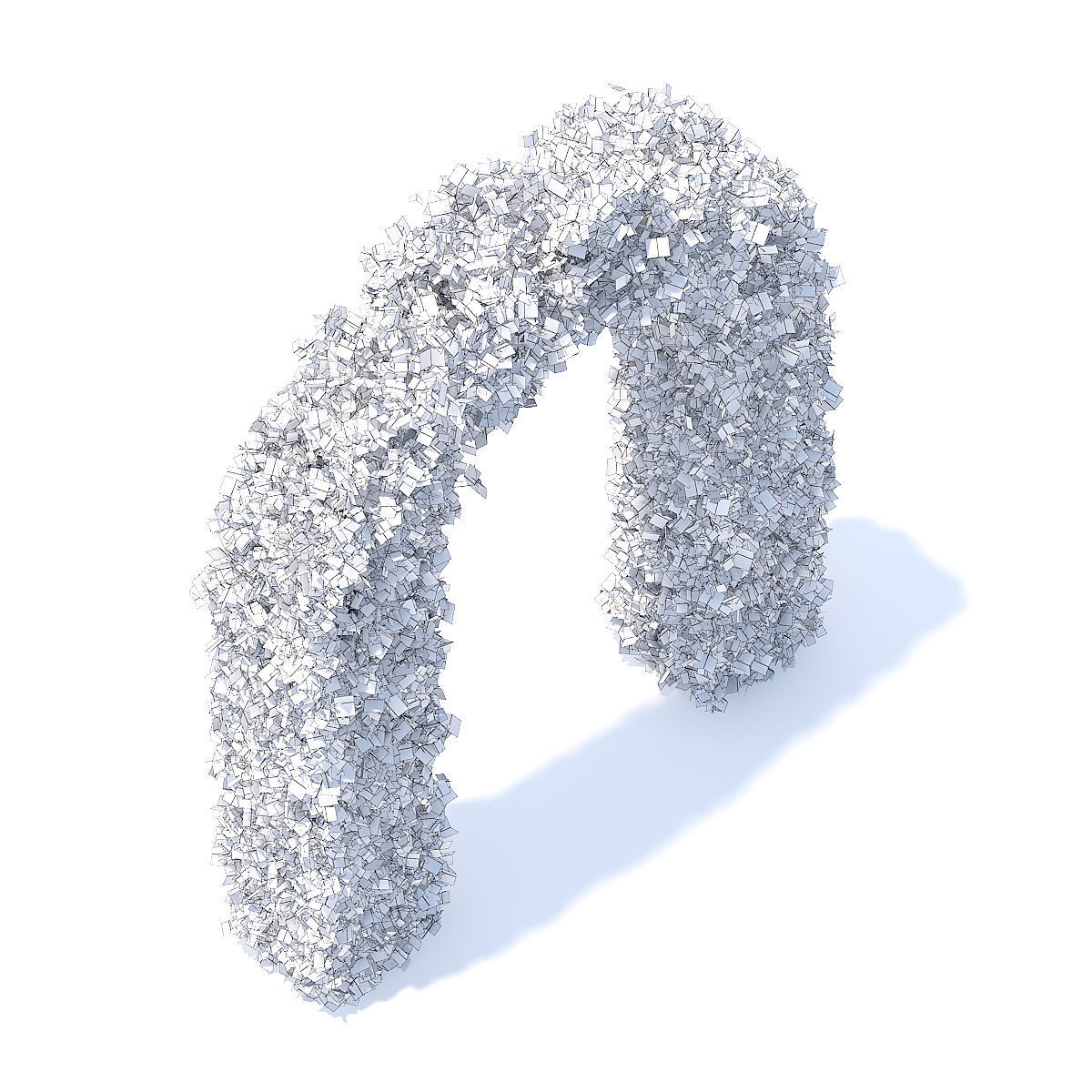 Arc Shaped Hedge 3D model_3