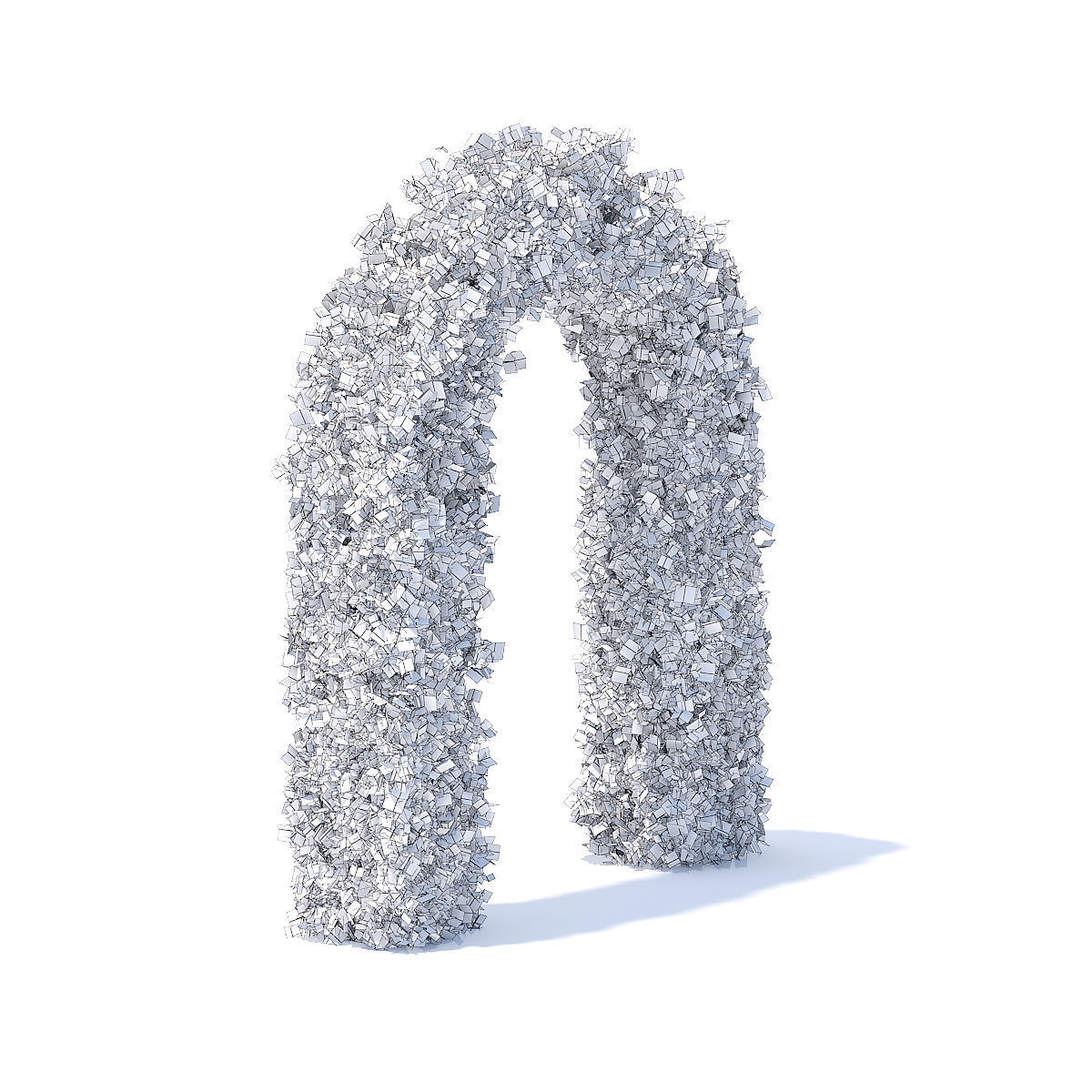 Arc Shaped Hedge 3D model_4