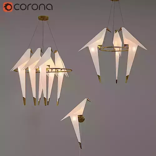 Origami bird light 3D model
