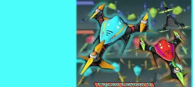 Flycam cartoon 5 Low-poly 3D model