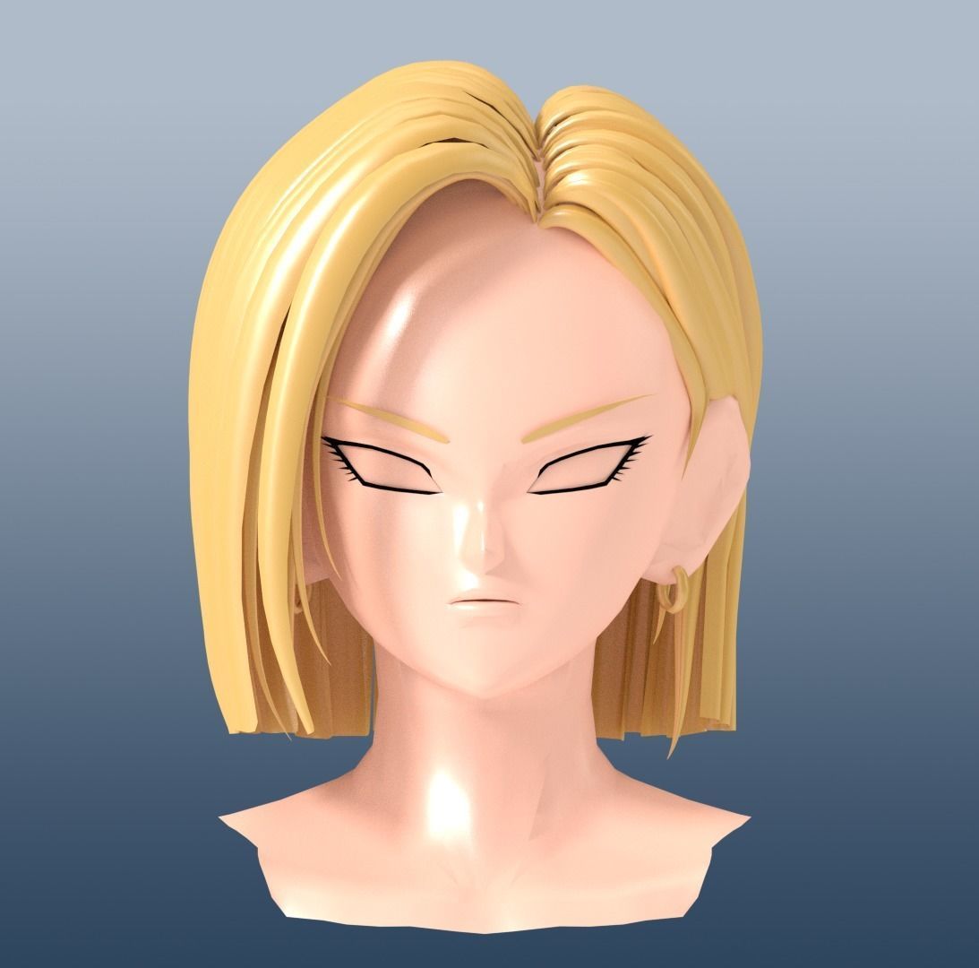 Android 18 hairstyle 3D 3D model_3