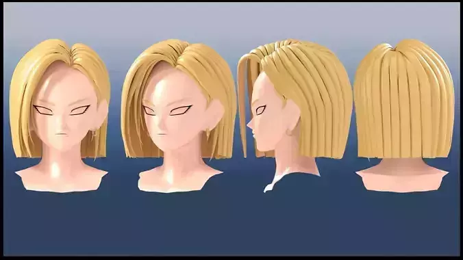 Android 18 hairstyle 3D 3D model