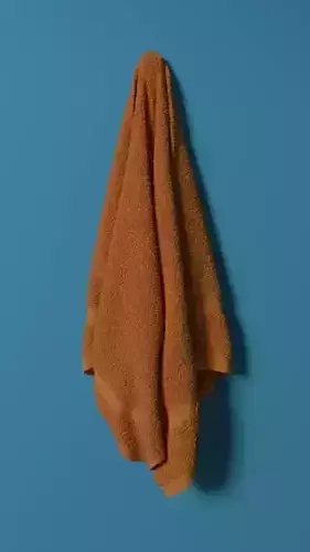 Towel hanging on wall Low-poly 3D model