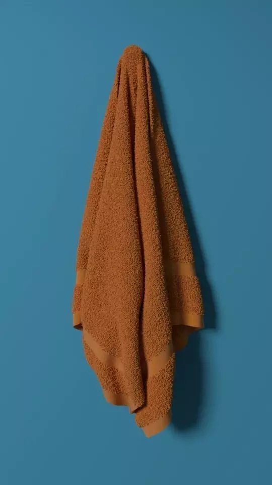Towel hanging on wall Low-poly 3D model_0