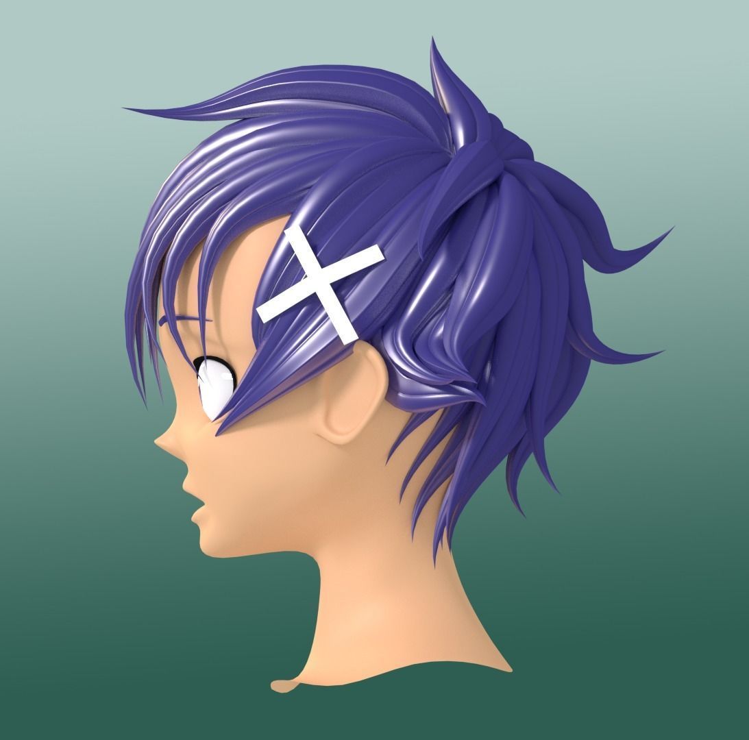 Raku Ichijou hairstyle 3D 3D model_2