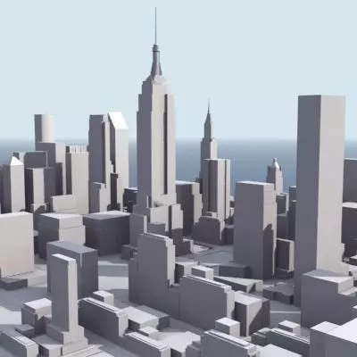 Stylised Manhattan Low-poly 3D model