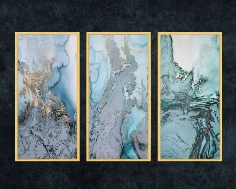 decoration gold abstract wall art - Free 3D model_0