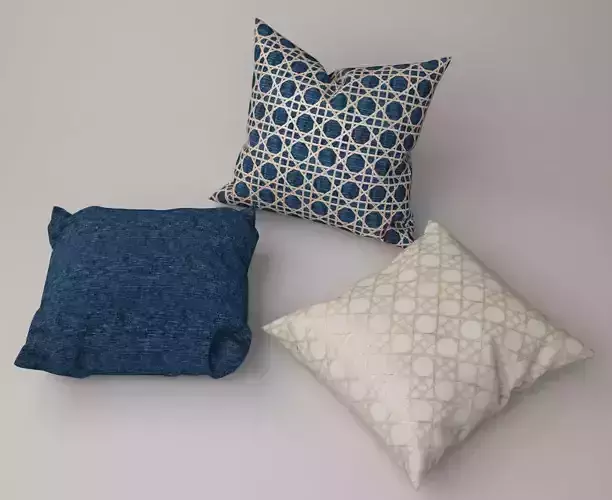 pillows three with geometric patterns