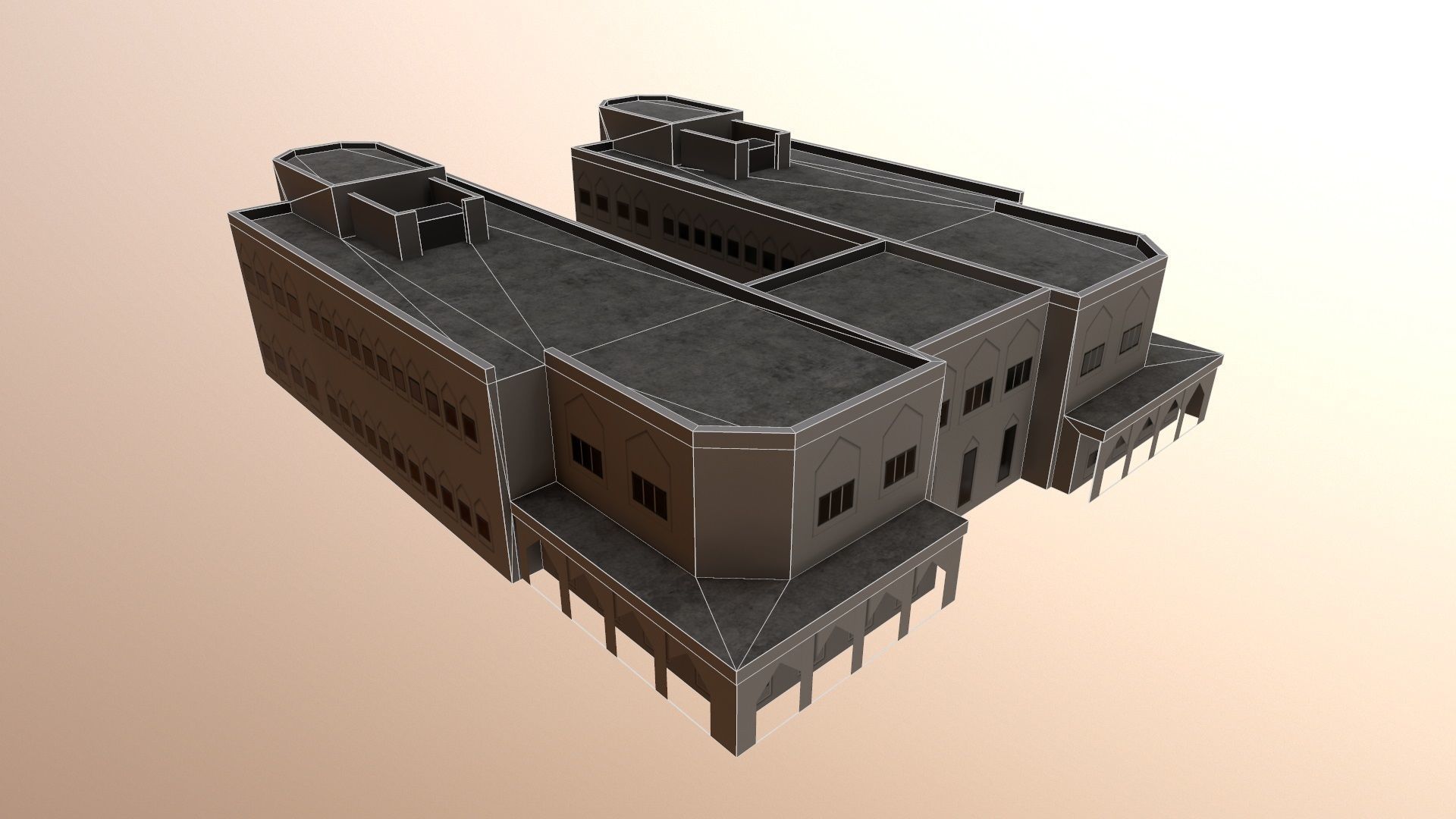 Office of the President Abuja - Aso Villa Low-poly 3D model_4