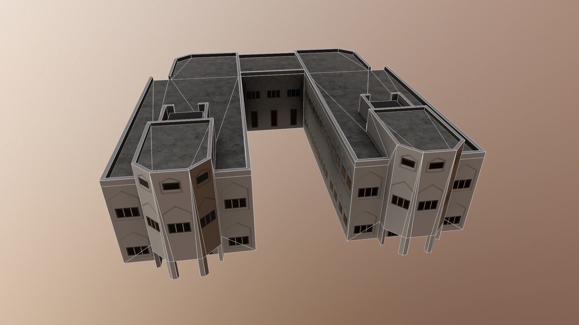 Office of the President Abuja - Aso Villa Low-poly 3D model_5