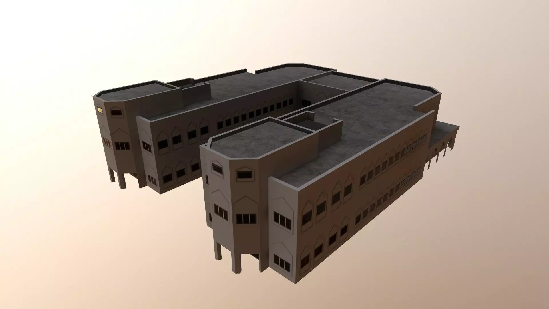 Office of the President Abuja - Aso Villa Low-poly 3D model_0