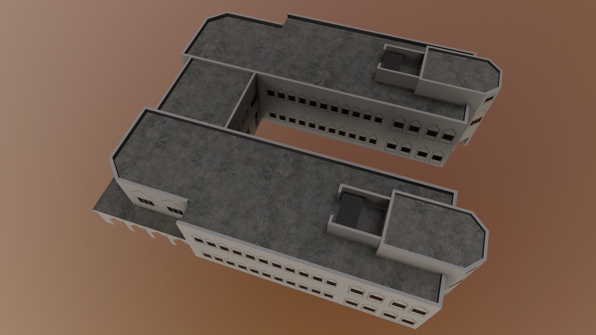 Office of the President Abuja - Aso Villa Low-poly 3D model_3