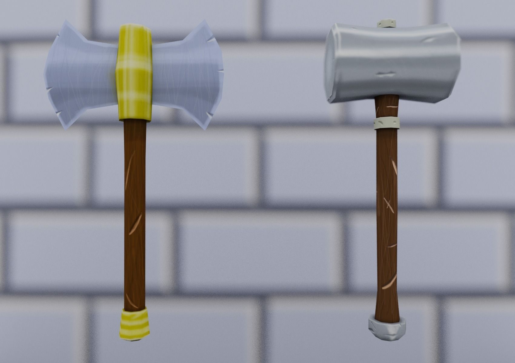 Low Poly Medieval Weapons Pack Low-poly 3D model_14