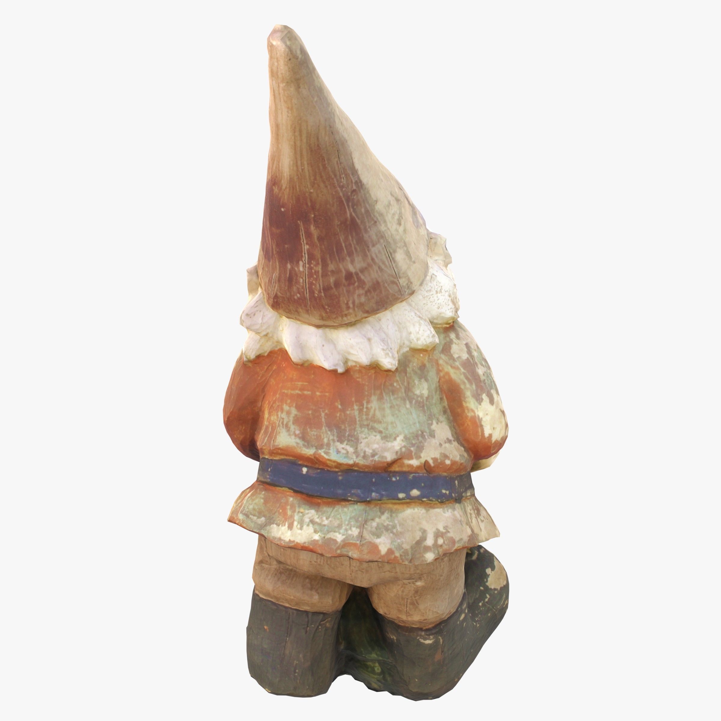 Garden gnome with wheelbarrow Low-poly 3D model_9
