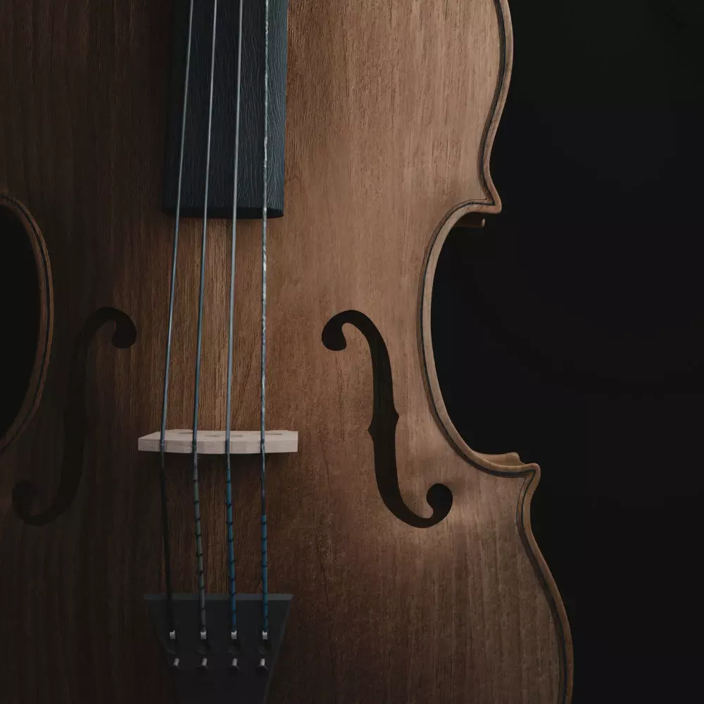 Cello wooden violin 3D model