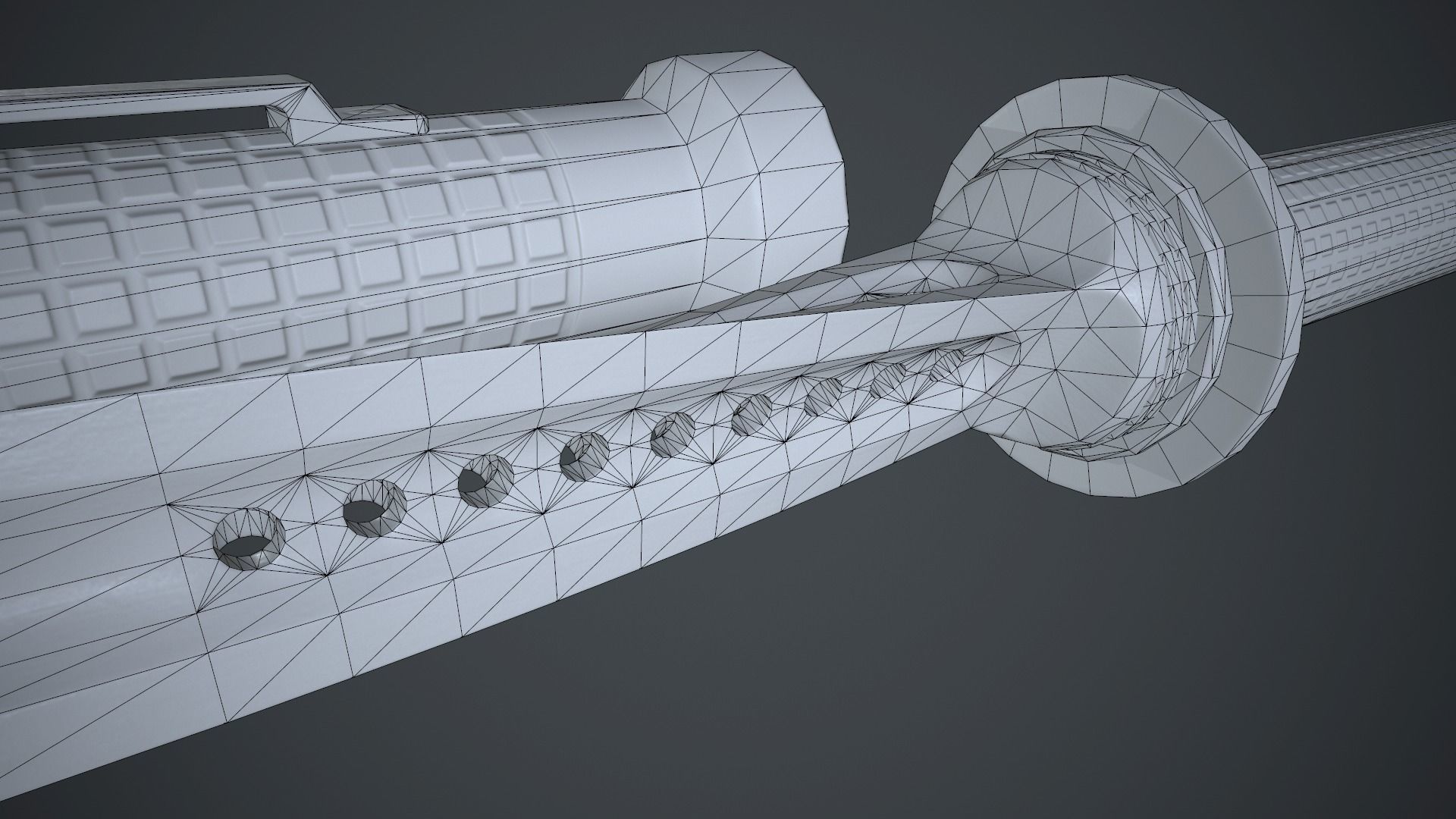 Stainless Steel Jagdkommando Knife PBR Game Ready Low-poly 3D model_20