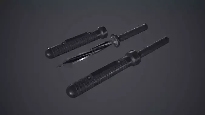 Stainless Steel Jagdkommando Knife PBR Game Ready Low-poly 3D model Stainless Steel Jagdkommando Knife PBR Game Ready Low-poly 3D model