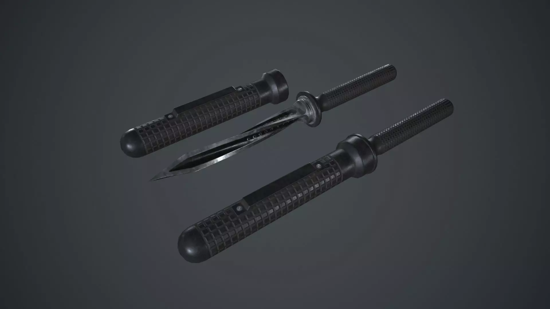 Stainless Steel Jagdkommando Knife PBR Game Ready Low-poly 3D model_0