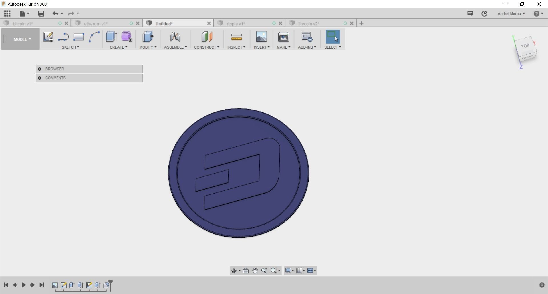 5 Cryptocoins pack low-poly 3D print model_1