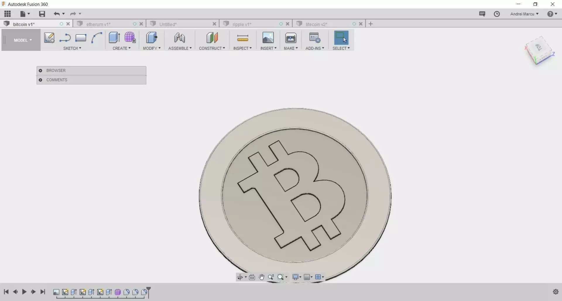 5 Cryptocoins pack low-poly 3D print model_0