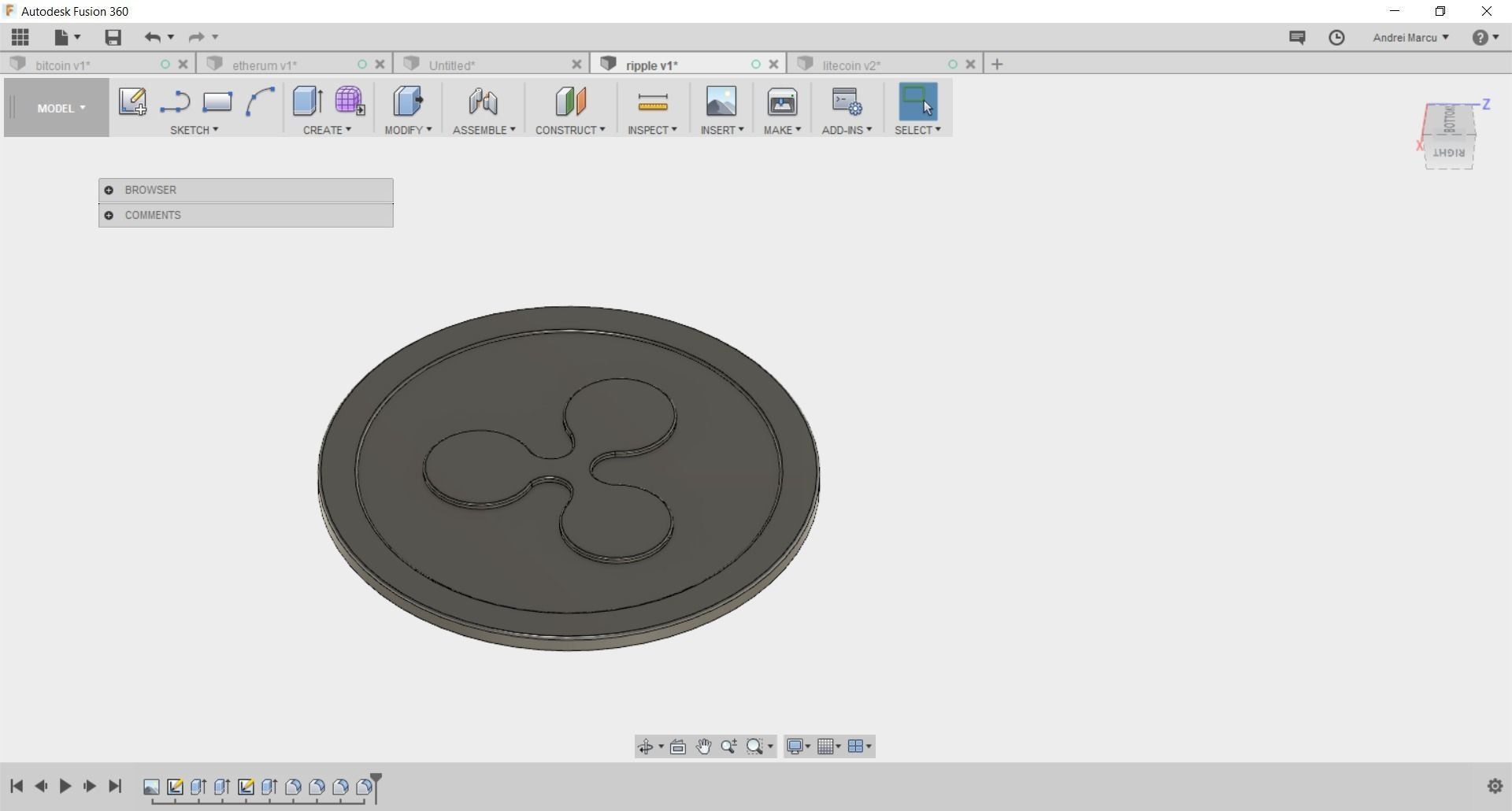 5 Cryptocoins pack low-poly 3D print model_3