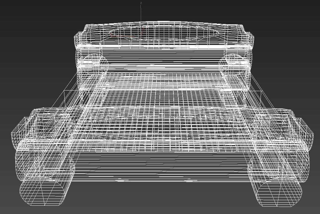 Highland style wooden bed 3D model_10