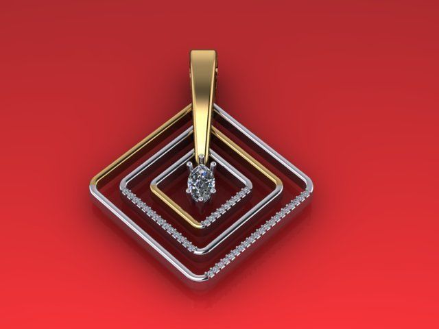 Pendant 2 tone 3D print model_2