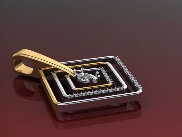 Pendant 2 tone 3D print model_0