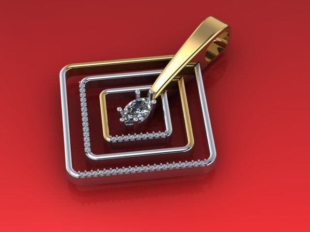 Pendant 2 tone 3D print model_1