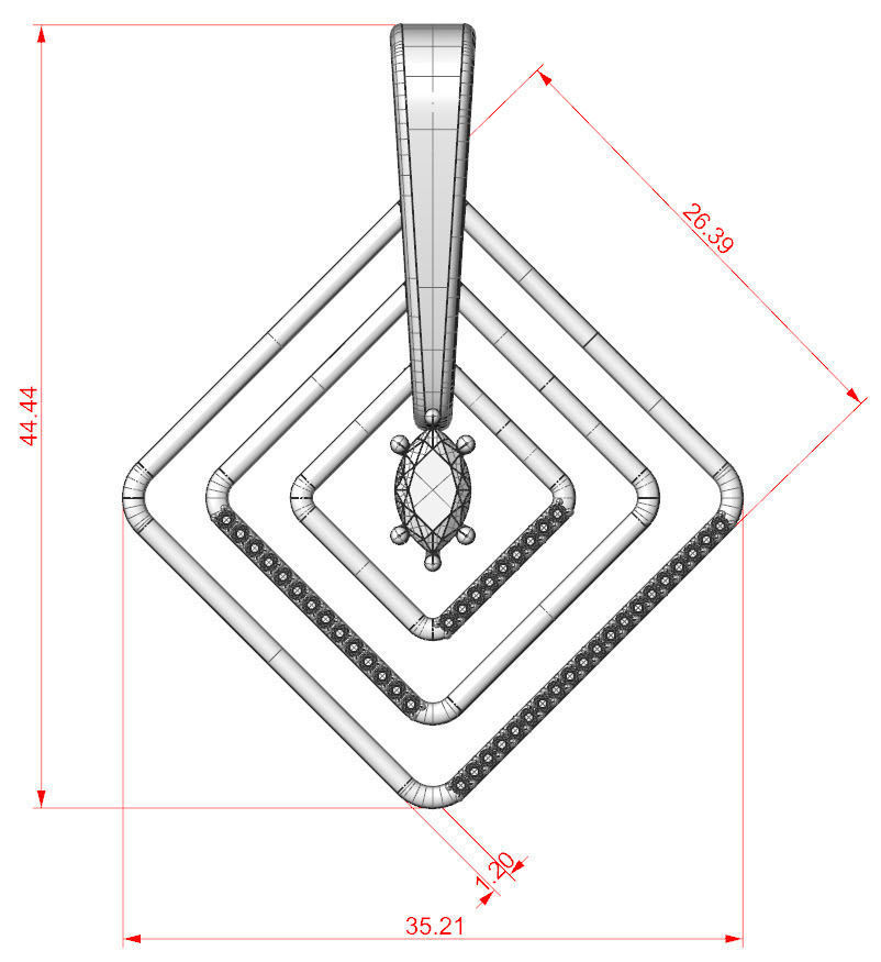 Pendant 2 tone 3D print model_7