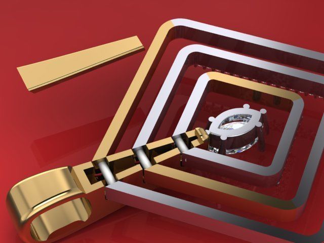 Pendant 2 tone 3D print model_4