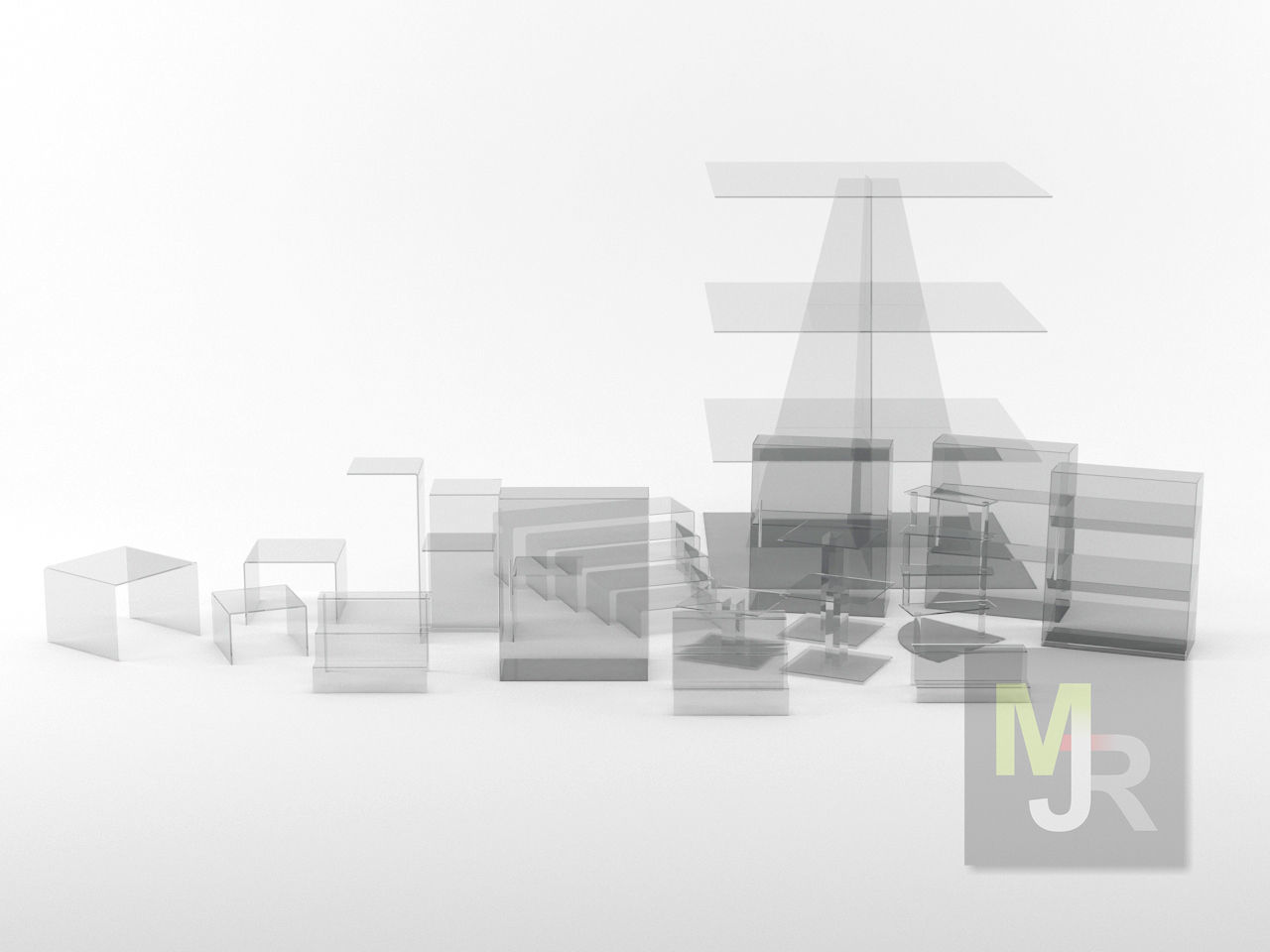 Display Stand Pack Low-poly 3D model_15