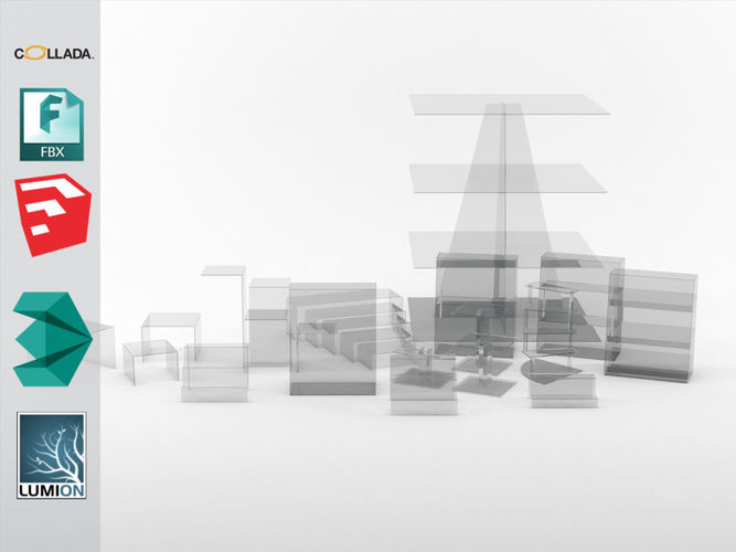 Display Stand Pack Low-poly 3D model