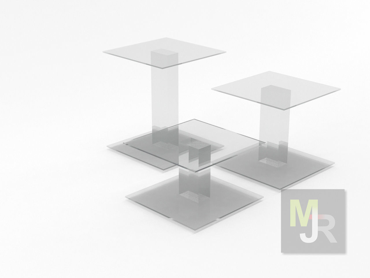 Display Stand Pack Low-poly 3D model_8