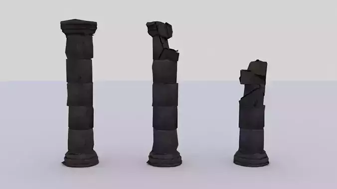 Lowpoly Pillars Columns Low-poly 3D model