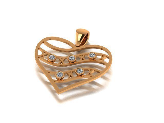 Heart Pendant xoxo 3D print model
