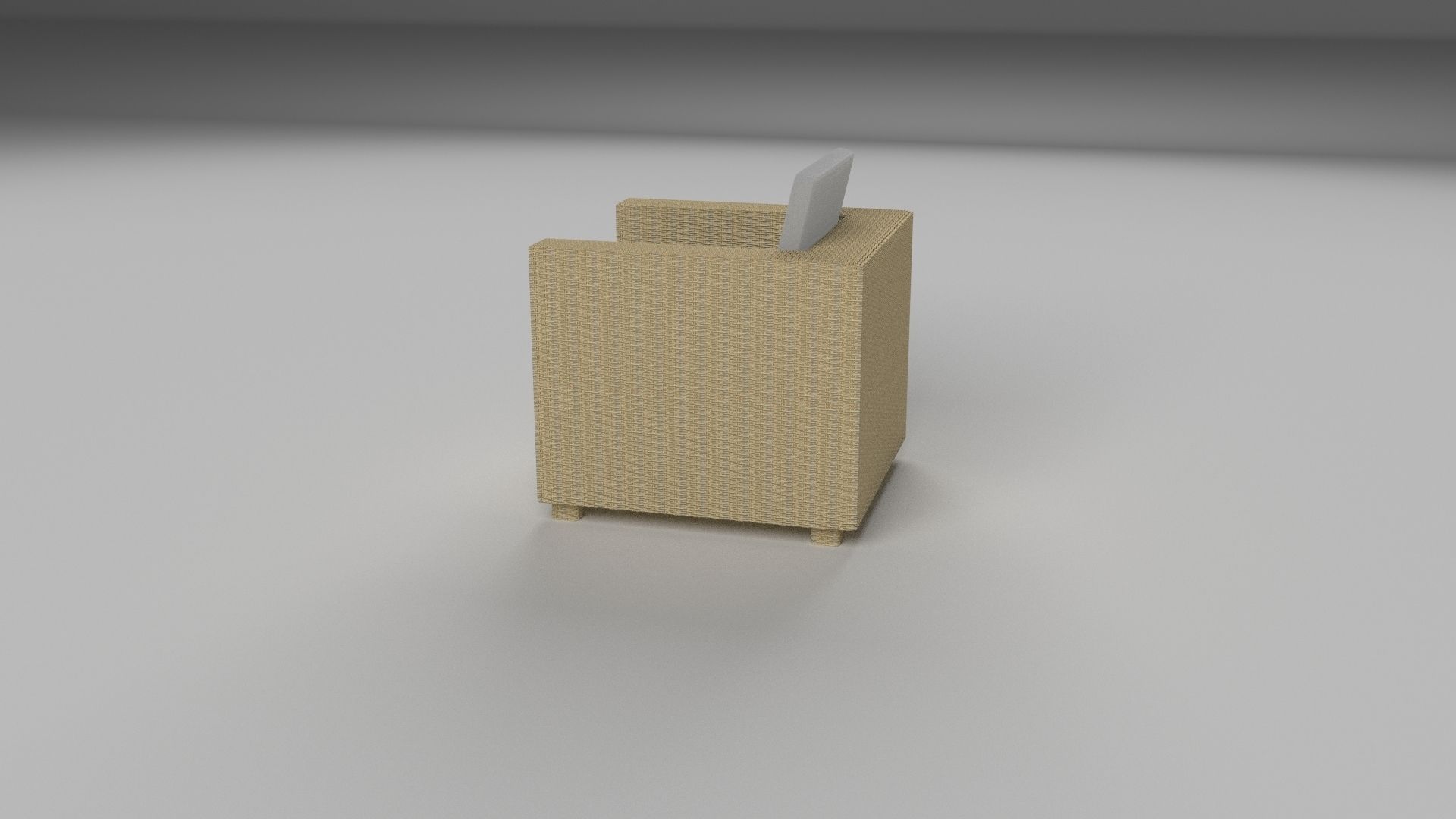 Wicker Armchair 2 Low-poly 3D model_9