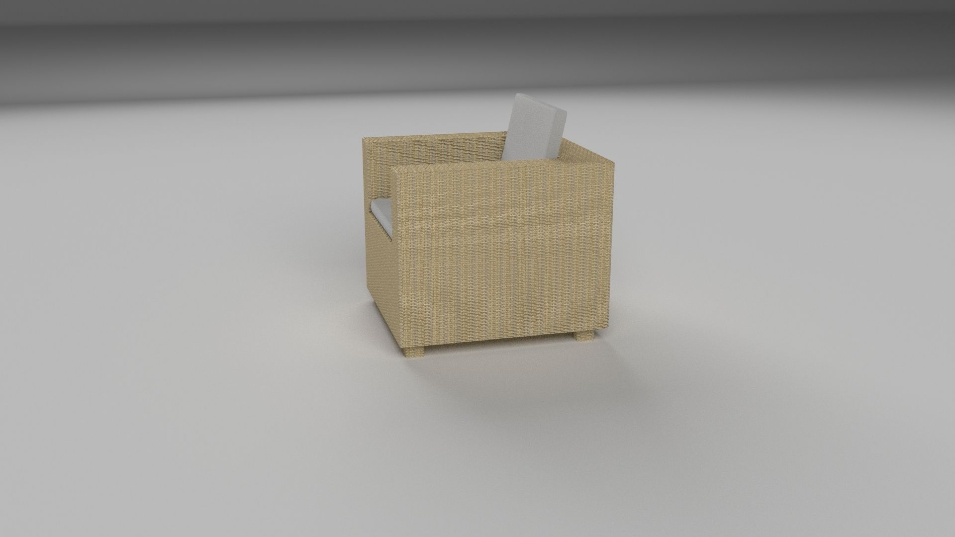 Wicker Armchair 2 Low-poly 3D model_5