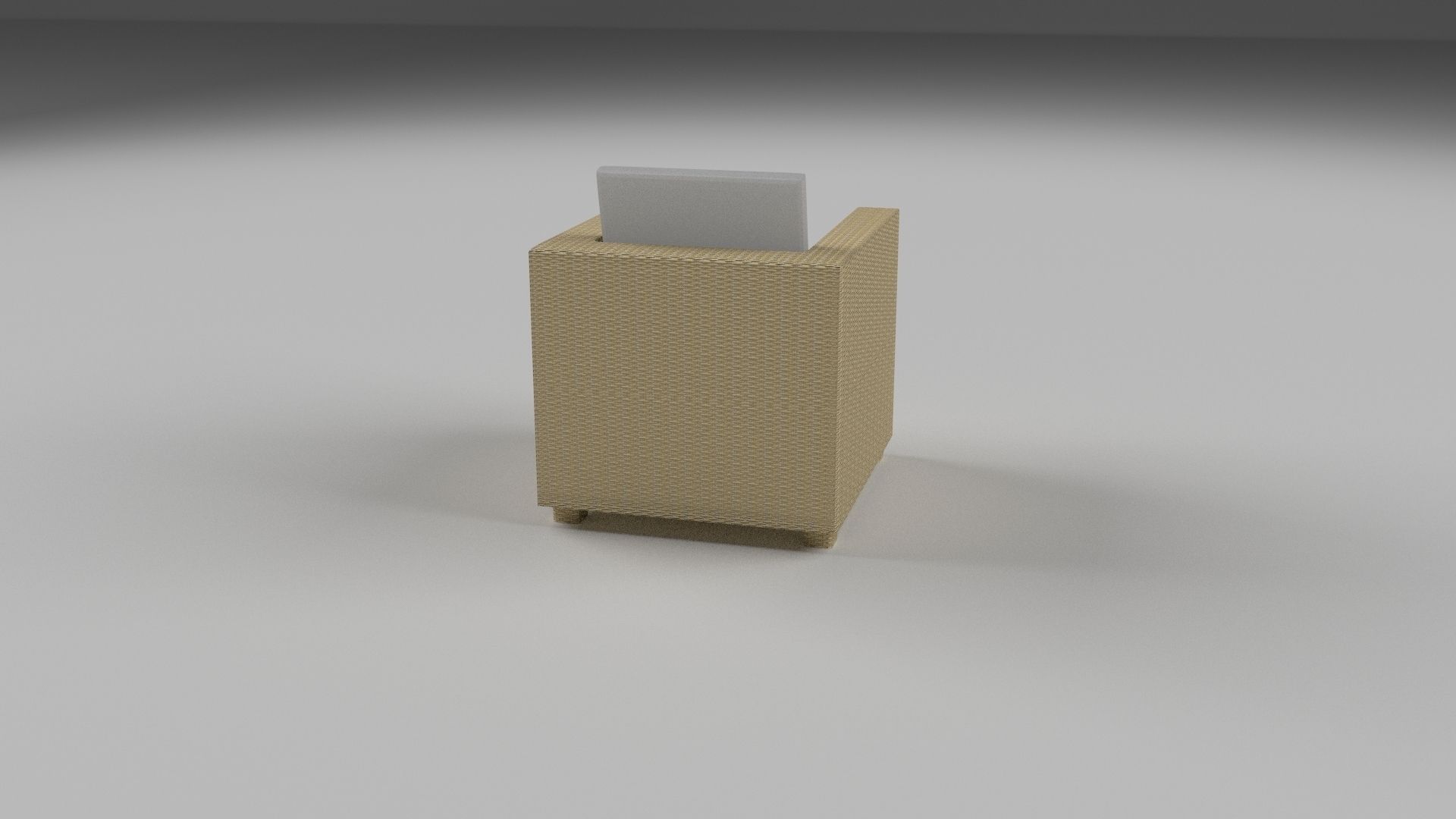 Wicker Armchair 2 Low-poly 3D model_2