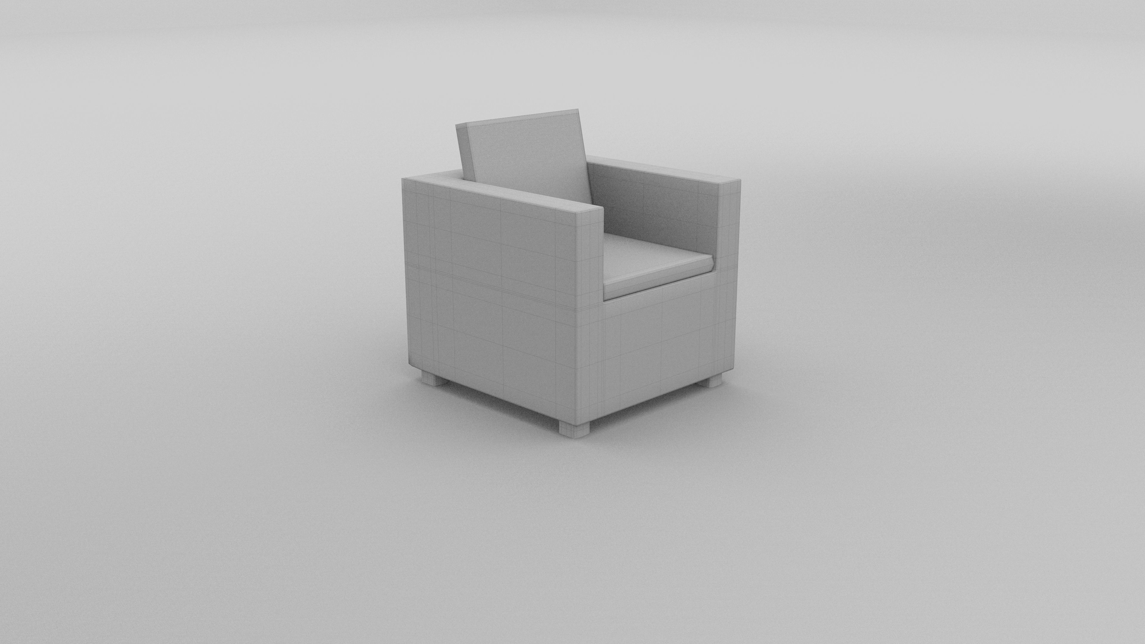 Wicker Armchair 2 Low-poly 3D model_24