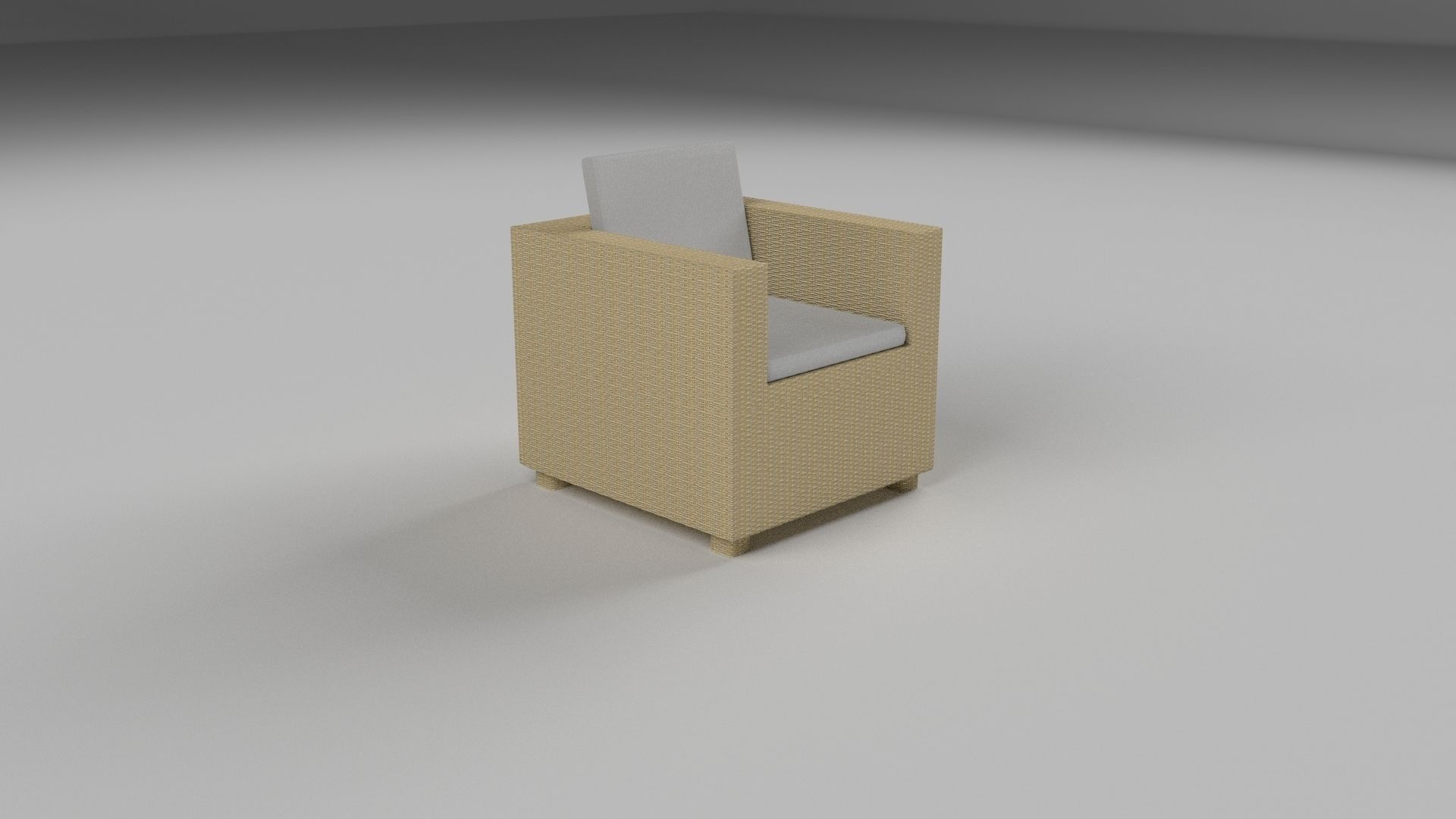 Wicker Armchair 2 Low-poly 3D model_7