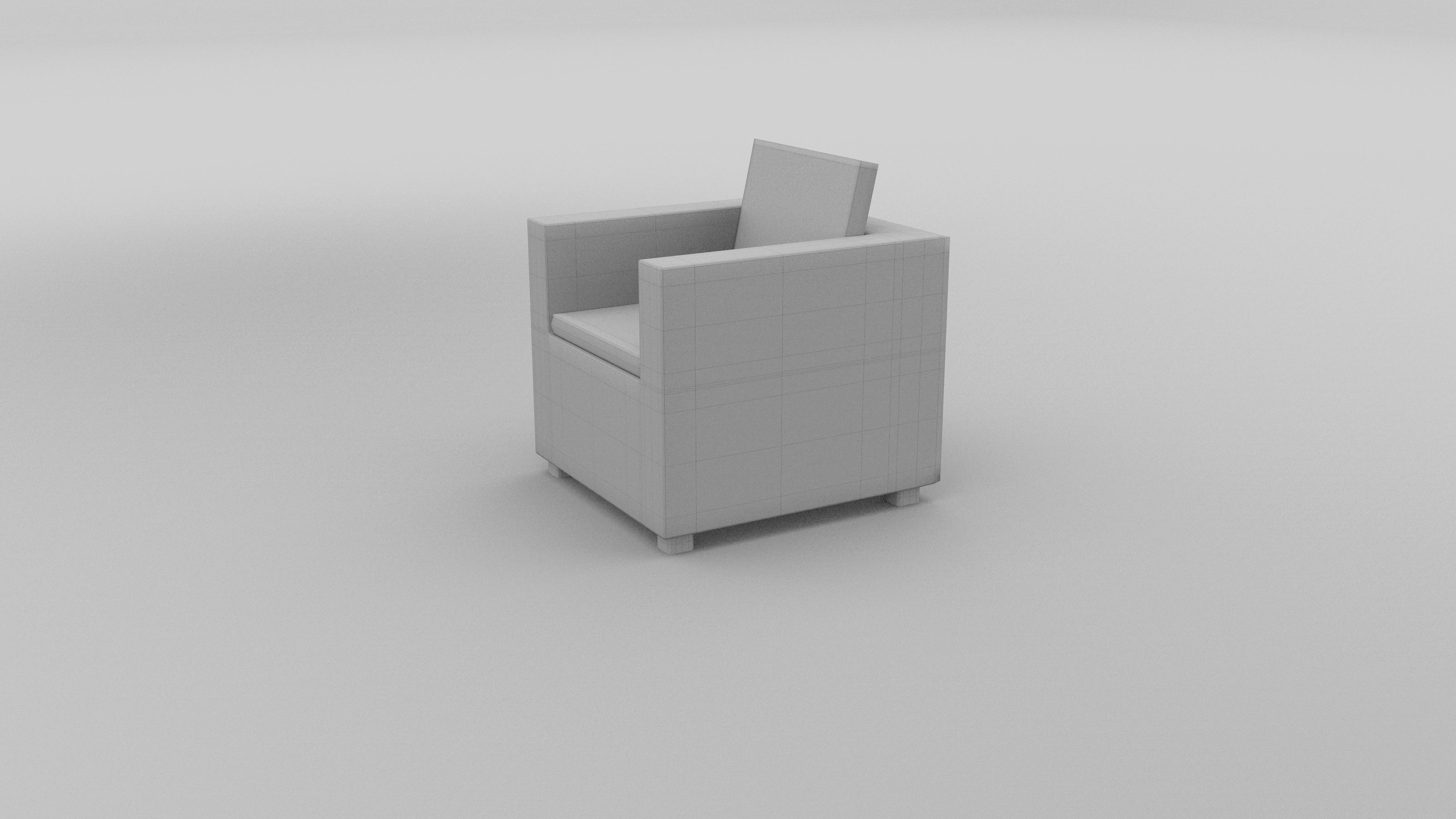 Wicker Armchair 2 Low-poly 3D model_25