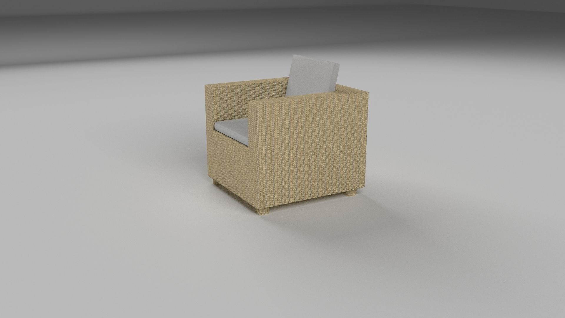 Wicker Armchair 2 Low-poly 3D model_12