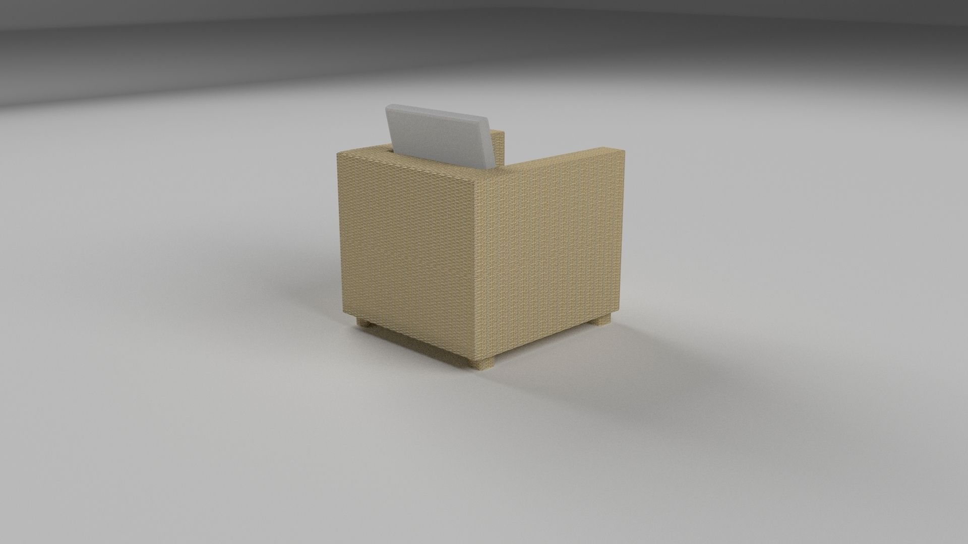 Wicker Armchair 2 Low-poly 3D model_6