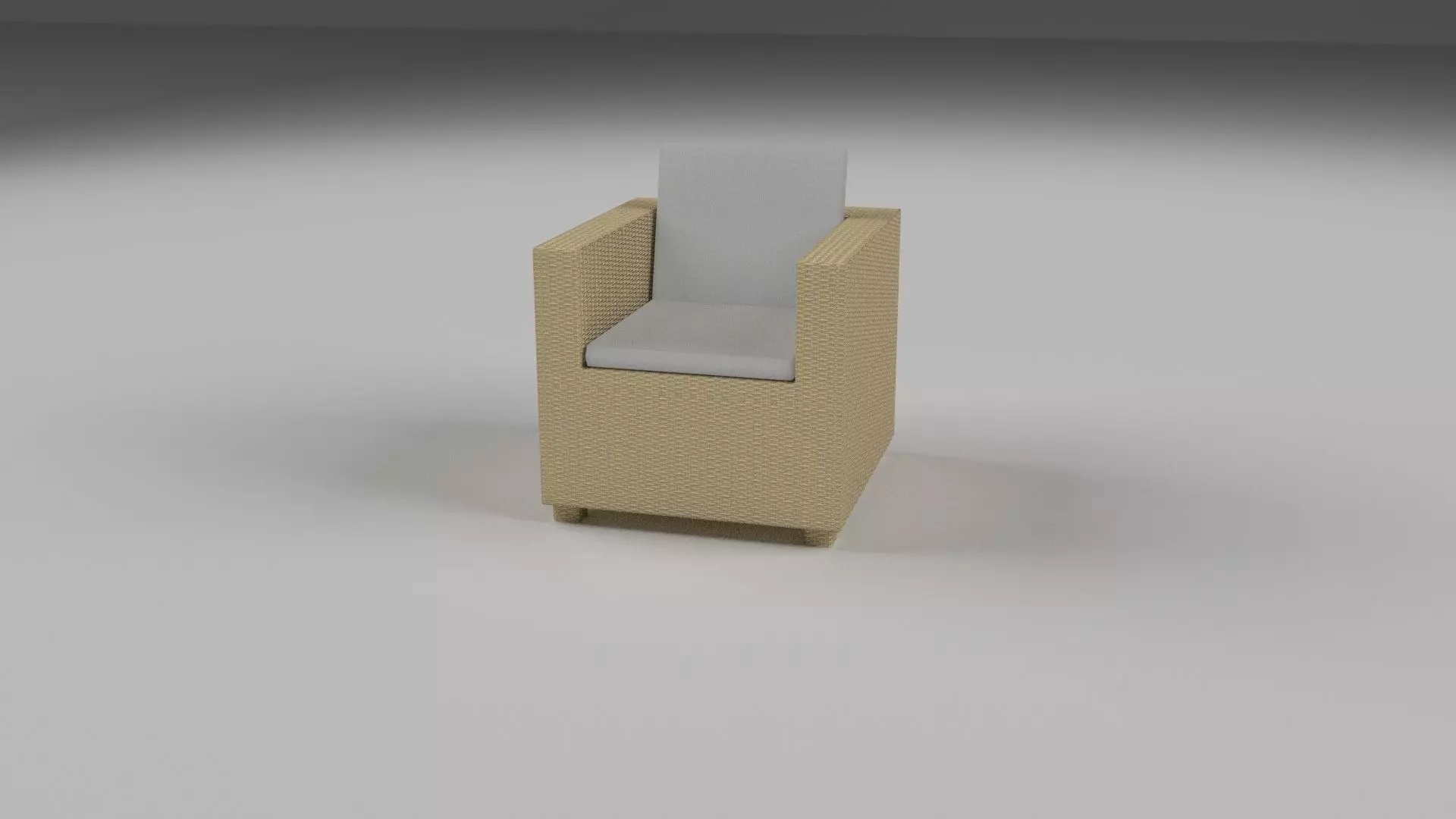 Wicker Armchair 2 Low-poly 3D model_0